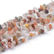 Chips stone beads ± 5x8mm Rutilated - Mixed color earth tones